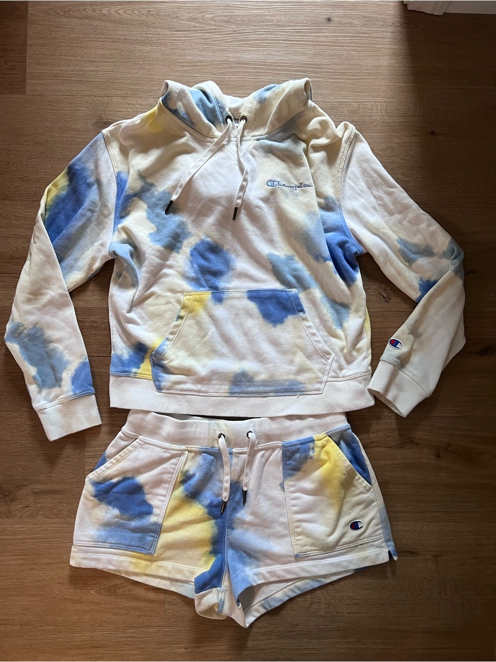 Champion Tie-Dye Hoodie & Shorts Set